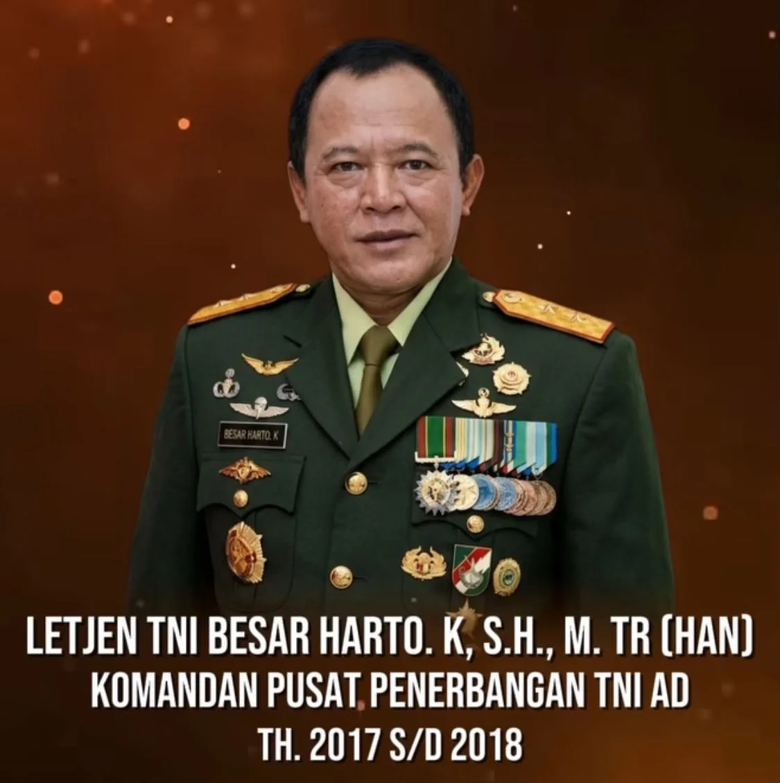 LETJEN TNI BESAR HARTO. K, S.H., M . TR (HAN)